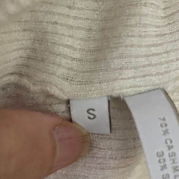 Bamford UK Knit Tank Top Cashmere Silk Scoop Neck Ribbed Waist Pullover Cream S - Picture 6 of 7